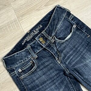 American Eagle Lowrise Jean Artist Stretch Bootcut 00 Vintage Y2K Dark Wash